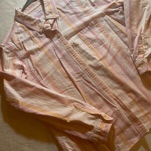 SALE! L.L. Bean Pink and Tan Striped Shirt